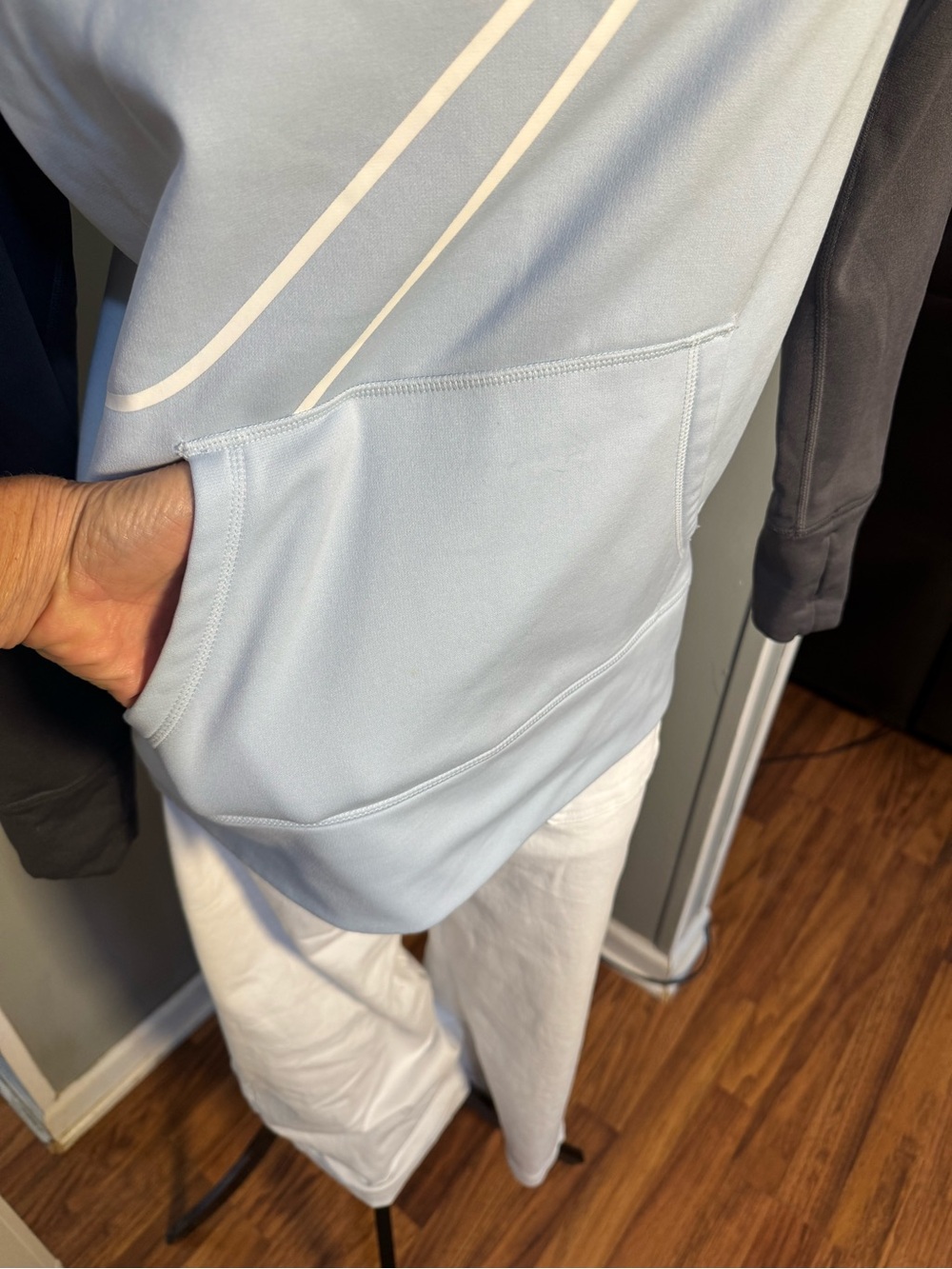 Girls Nike Two-Tone Light Blue & Charcoal Pullover Hoodie - Picture 5 of 5